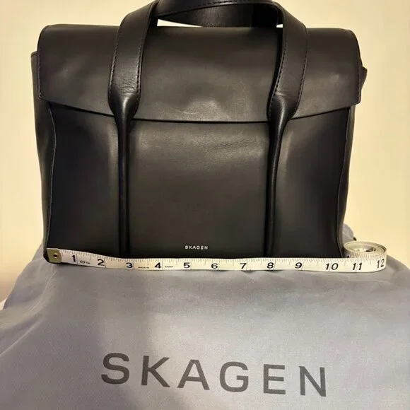 NEW SKAGEN Black Color Leather Handbag and Dust Bag - Picture 15 of 16